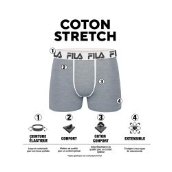Lot de 3 boxers homme en coton ceinture bicolore FU5333