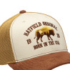 Casquette trucker avec filet souple en coton avec broderie Bison