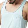 Débardeur homme avec poche en slub et print Chill Sage