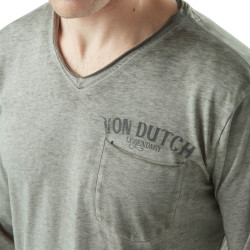 T-shirt homme avec poche manches longues en burn out Rob