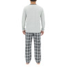 Ensemble Pyjama long homme en popeline à carreaux et Logo poitrine Ensemble Pyjama long homme en popeline à carreaux et Logo poitrine