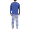 Ensemble Pyjama long homme en popeline à carreaux et Logo poitrine Ensemble Pyjama long homme en popeline à carreaux et Logo poitrine