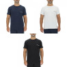 Lot de 3 T-shirts homme en coton uni col rond imprimé poitrine Lot de 3 T-shirts homme en coton uni col rond imprimé poitrine