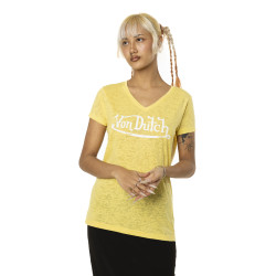 T-shirt femme col V effet...