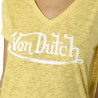 T-shirt femme col V effet dévore et print Classic