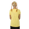 T-shirt femme col V effet dévore et print Classic