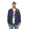 Chemise homme manches longues chambray et col velours et patch Fuel Chemise homme manches longues chambray et col velours et patch Fuel