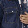 Chemise homme manches longues chambray et col velours et patch Fuel Chemise homme manches longues chambray et col velours et patch Fuel