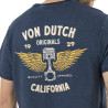 T-shirt homme col V en coton print devant et dos Wings
