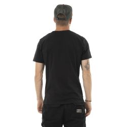 T-shirt Col rond homme First Noir Print Blanc