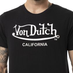 T-shirt Col rond homme First Noir Print Blanc