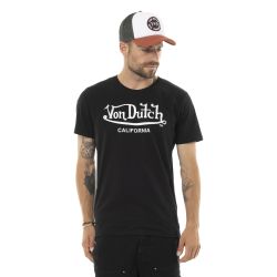 T-shirt Col rond homme First Noir Print Blanc