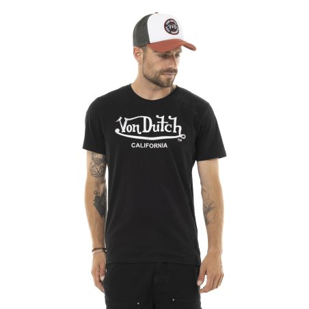 T-shirt Col rond homme First Noir Print Blanc