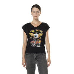 T-shirt femme uni col V...
