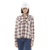 Chemise femme à carreaux tissés avec patch et broderies Stud Chemise femme à carreaux tissés avec patch et broderies Stud