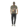 T-shirt homme col rond en jersey chiné regular print devant Up