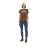 T-shirt femme col rond allover et print devant Leopard