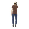 T-shirt femme col rond allover et print devant Leopard