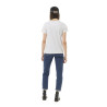 T-shirt femme moucheté col rond et motif perle