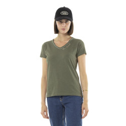T-shirt femme col V flammé...