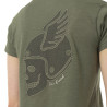 T-shirt femme col V flammé avec print devant et motif au dos Tulle