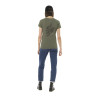 T-shirt femme col V flammé avec print devant et motif au dos Tulle