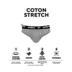 Lot de 3 slips homme en coton ceinture bleue Diamon