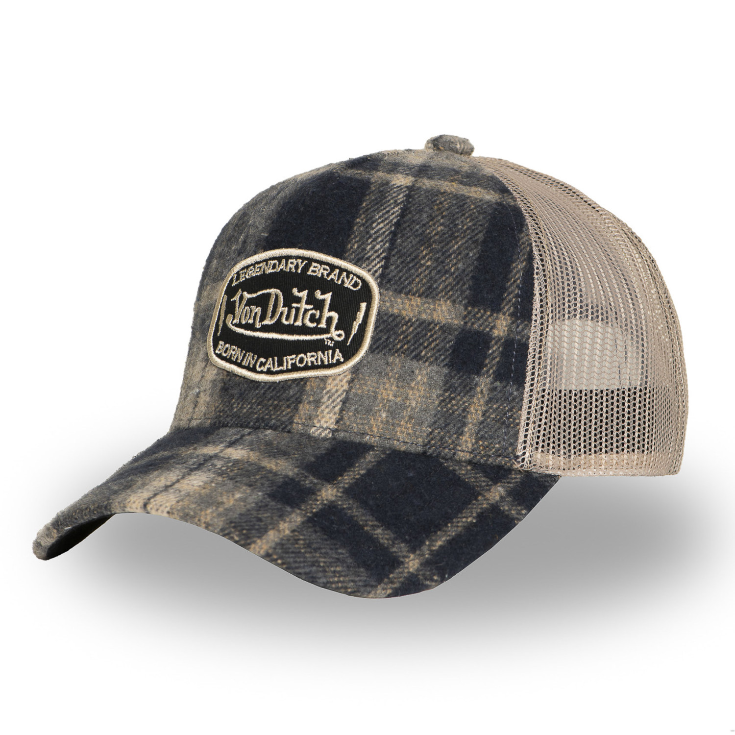 Casquette baseball avec filet adulte en flannelle à carreaux Car