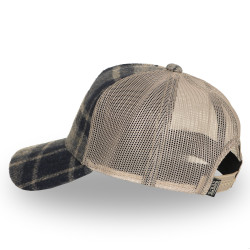 Casquette baseball avec filet adulte en flannelle à carreaux Car