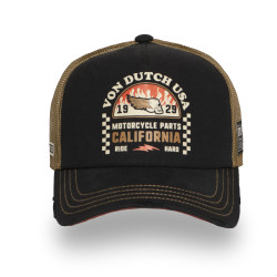 Casquette trucker avec filet souple effet bamboo avec print Crew