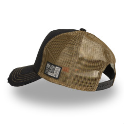 Casquette trucker avec filet souple effet bamboo avec print Crew