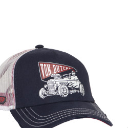 Casquette trucker avec filet souple effet bamboo avec print Crew