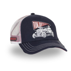 Casquette trucker avec filet souple effet bamboo avec print Crew