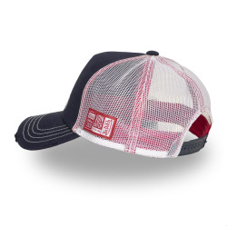 Casquette trucker avec filet souple effet bamboo avec print Crew