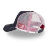 Casquette trucker avec filet souple effet bamboo avec print Crew