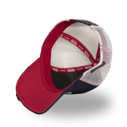 Casquette trucker avec filet souple effet bamboo avec print Crew