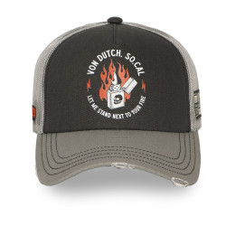 Casquette trucker avec filet souple effet bamboo avec print Crew