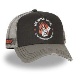 Casquette trucker avec filet souple effet bamboo avec print Crew