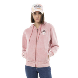 Sweat zippé femme délavé à...