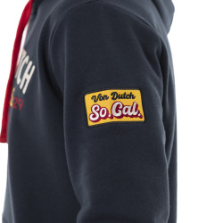 Sweat homme à capuche en molleton avec print logo devant brodé