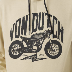 Sweat homme à capuche en molleton avec print devant