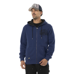 Sweat zippé homme à capuche en molleton avec print devant