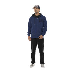 Sweat zippé homme à capuche en molleton avec print devant