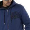 Sweat zippé homme à capuche en molleton avec print devant