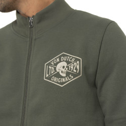 Sweat homme col montant en molleton avec print devant & dos