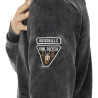 Sweat zippé homme à capuche en molleton et acid wash avec patchs