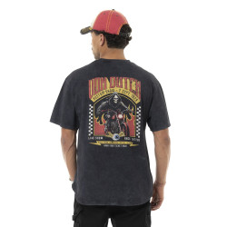 T-shirt homme comfort fit en jersey acid wash print devant&dos Reaper