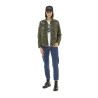 Veste militaire femme imprimé camouflage avec patchs