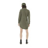 Robe Chemise femme délavée manches longues avec patchs Robe Chemise femme délavée manches longues avec patchs