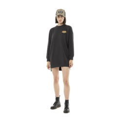 Robe sweat femme manches longues avec print dos et zip sur côté